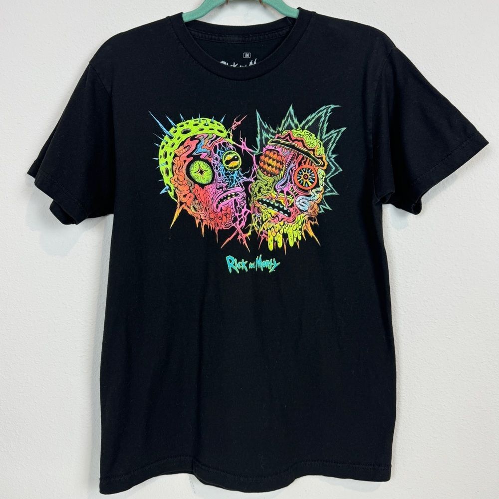 Rick & Morty Adult Swim Cartoon Network Neon Short Sleeve T-shirt M